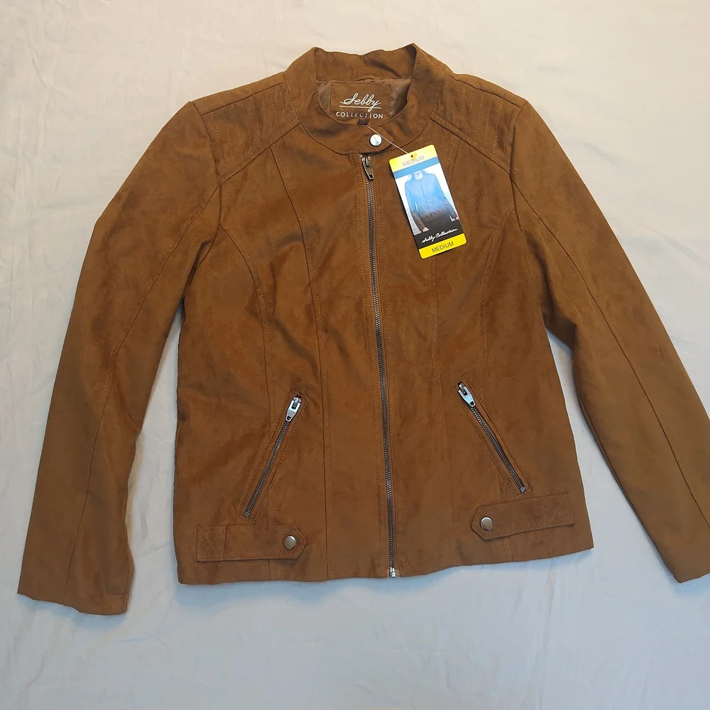 Sebby Collection Women's Brown Faux Suede Jacket - Picture 1 of 7